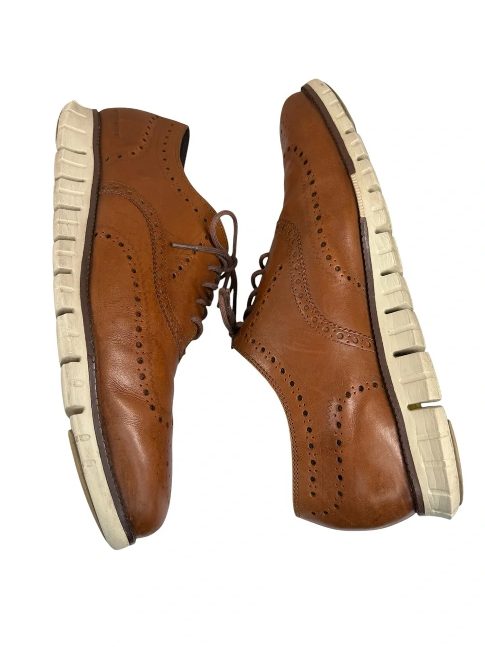 Cole Haan ZerøGrand Brown Leather Wingtip Oxford Dress Shoes Grand.OS Men's 15W